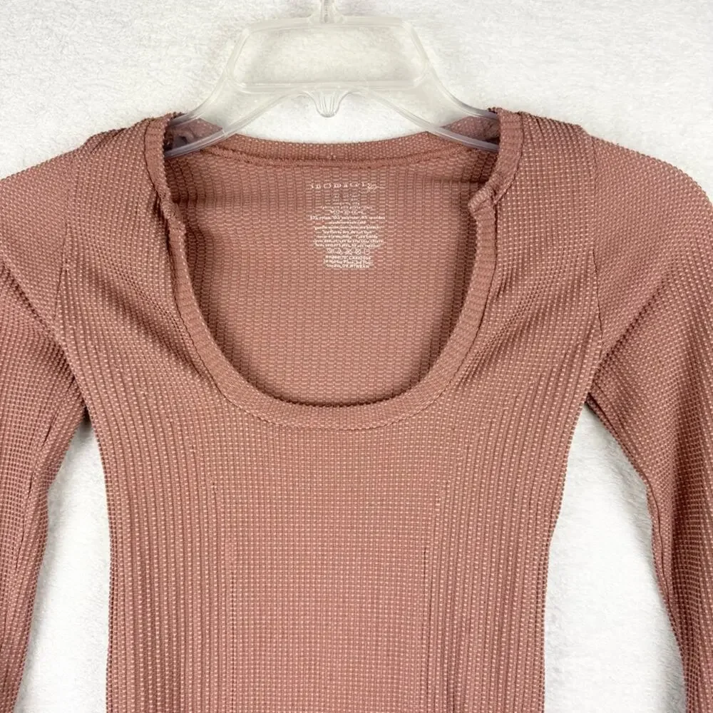 Free People Intimately Clean Slate Seamless Scoop Neck Layering Top Tan Size M/L